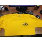 Желтая футболка с печатью логотипа Unis 